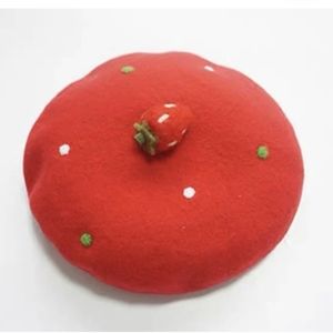 Felt Strawberry Beret